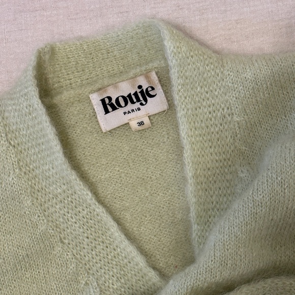 Rouje Women's Pistachio Green Half Sleeve Cardigan - Picture 2 of 7